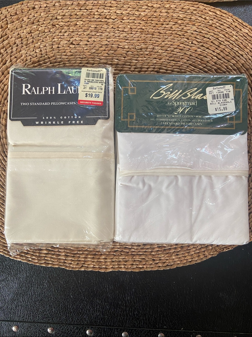Ralph Lauren  and Bill Blass Ivory Standard Pillowcases - Pair
